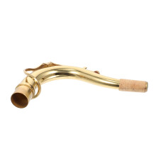 Gold Curved Saxophone Neck with Precise Sound Adjustment and Durable Golden Finish Replacement Part