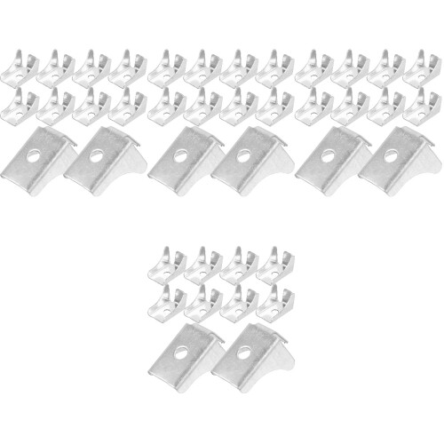 40Pcs Silver Metal Shelf Support Clips for Cabinets and Shelving 1