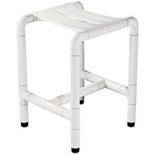 Adjustable Height Shower Chair for Elderly, AntiSlip Bath Stool with Durable Stainless Steel Frame, White