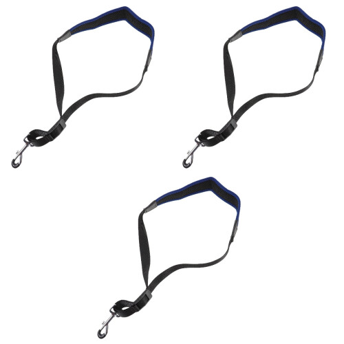3Pcs Adjustable Saxophone Straps Blue Nylon Neck Strap with Metal Hook 1