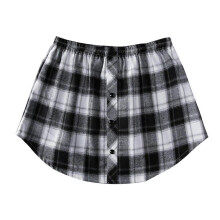 (S, Black And White Grid) Shirt Extenders Layering Fake Top Lower Sweep Shirt Extender Asjustable Mini Skirt For Women