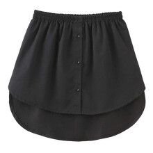 (4XL, Black) Shirt Extenders Layering Fake Top Lower Sweep Shirt Extender Asjustable Mini Skirt For Women