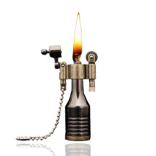 Vintage Trench Lighter Retro Brass Kerosene Refillable Flint Lighter for Men with Reliable Spark Ignition