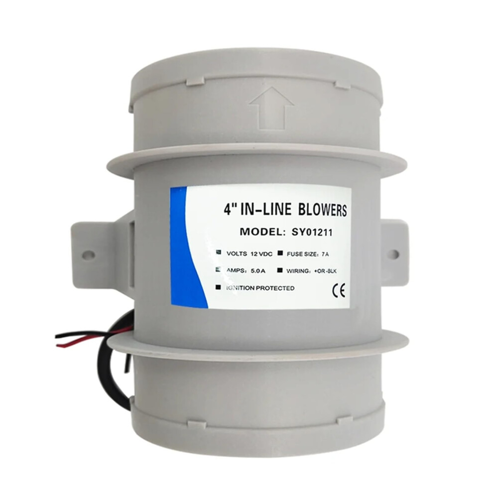 4 Inch Boat Bilge Blower 12V Inline Marine Ventilation Fan For Cabin Or Rv, Airflow Low Noise 9330225451853