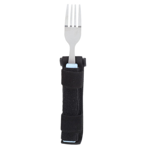 Adaptive Eating Utensils Set, Adjustable Strap Spoon Fork for Elderly, Non Slip Soft Grip Stainless Steel
