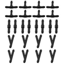 Windshield Washer Hose Connector Kit 24PCS Leak‑Proof Durable Universal Wiper Tube Adapter Set I T Y Type