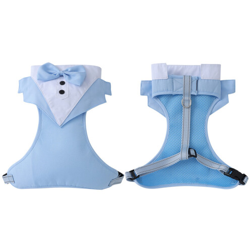Adjustable Large Dog Suit Harness for Small Dogs-Light blue S