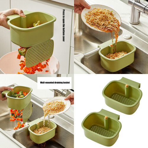 Space Saving Plastic Sink Edge Basket for Dishwashing-Green 2