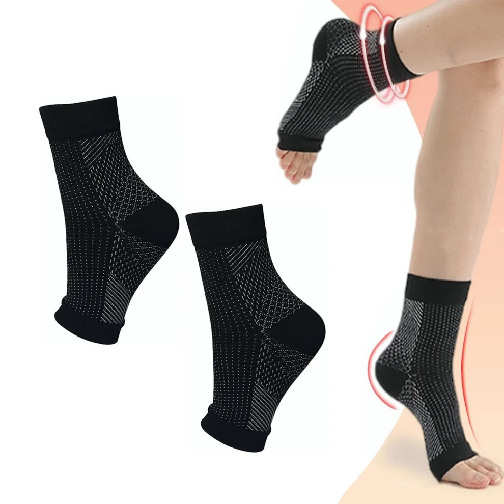 Breathable Ankle Compression Sleeve with Ergonomic Support for Running and Cycling (S/M)