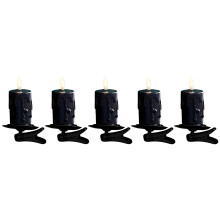 Long Service Plastic Metal Christmas Candle-5pcs black