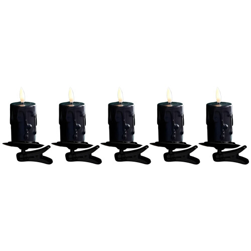 Long Service Plastic Metal Christmas Candle-5pcs black