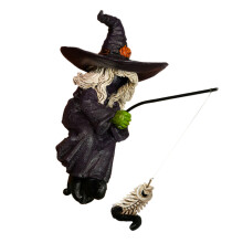 Statue de pêche de sorcière en résine, ornement artisanal,