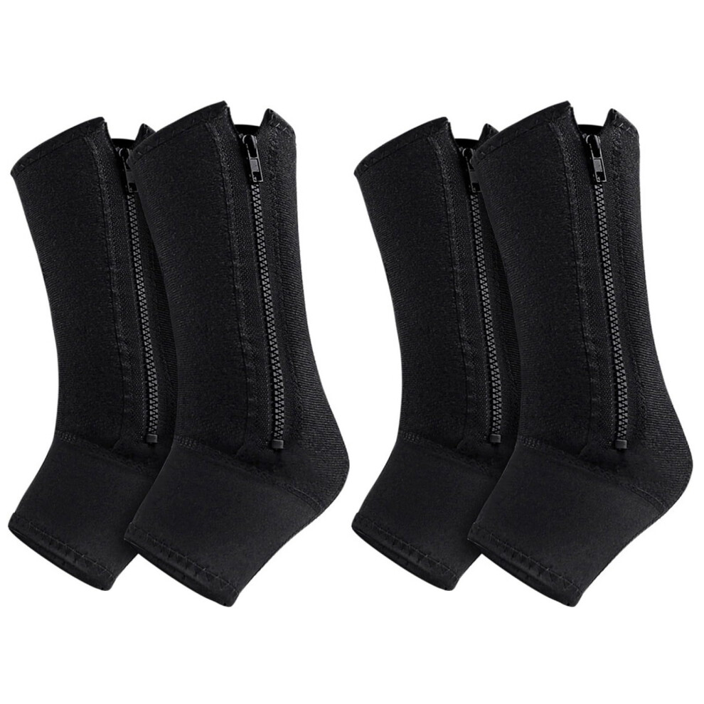Ankle Compression Sleeve with Zipper, Plantar Fasciitis Socks for Swelling Relief, Breathable Toeless Fit