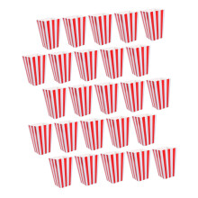 25Pcs Striped Popcorn Boxes Durable Food Grade Paper Snack Containers for Parties and Movie Nights