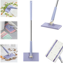 Spin Mop with Automatic Cloth Change, Hands Self Wringing 360 Degree Rotating Mop for Home Cleaning (Purple)
