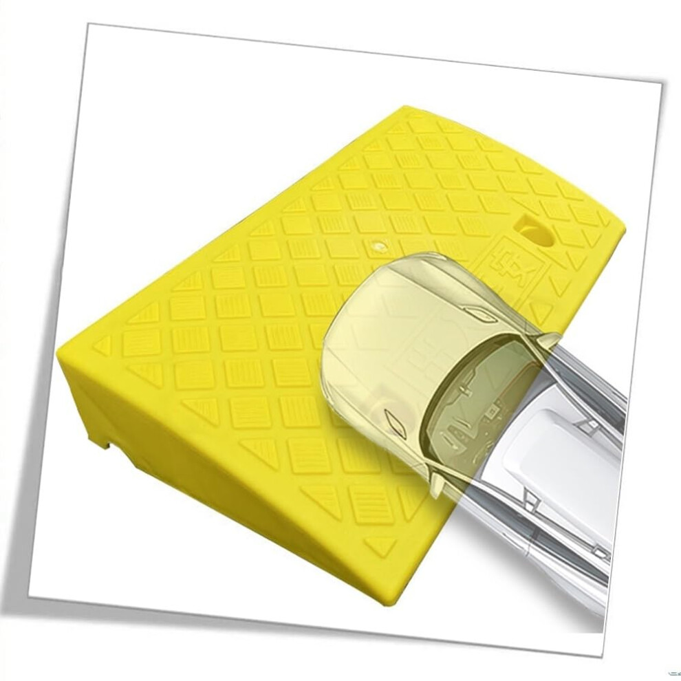 Yellow Rubber Threshold Ramp 4.7In Rise Nonslip Curb Ramp For Wheelchairs And Mobility Scooter
