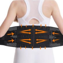 Adjustable Back Brace for Lower Back Pain Relief, 7Stay Lumbar Support Belt with Breathable Mesh, Large