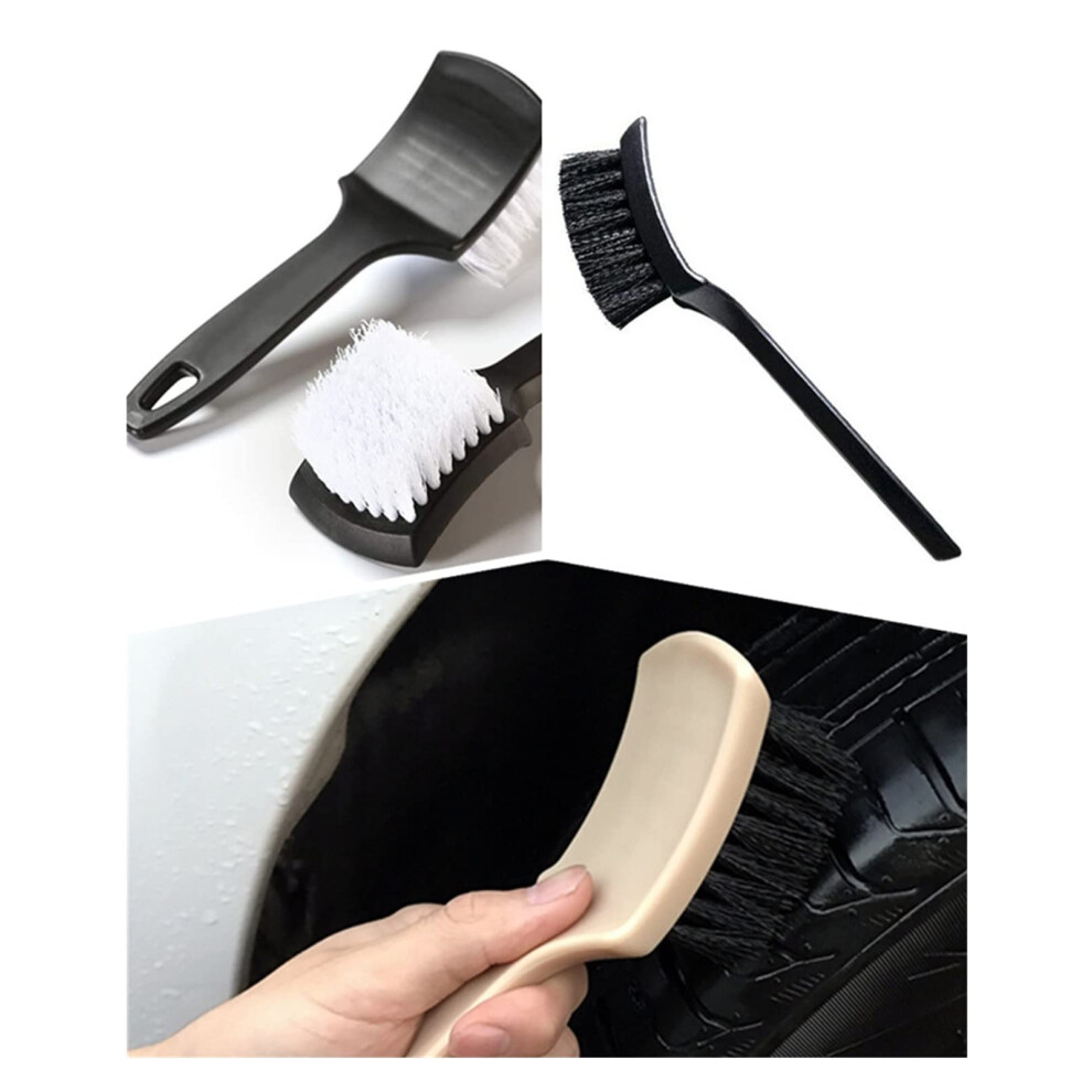 Car Wheel Cleaning Brush With Durable Nylon Bristles, Deep Cleaning Tire Rim Detailing Tool, And Yellow/Black 9330225453093