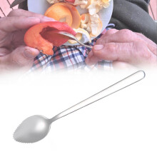Stainless Steel Feeding Spoon for Elderly with Serrated Edge, Easy Clean, Ergonomic OneHand Grip, 1 PCS with Case