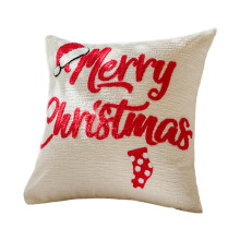 Oreiller de broderie de Noël-Chapeau de Noël en anglais