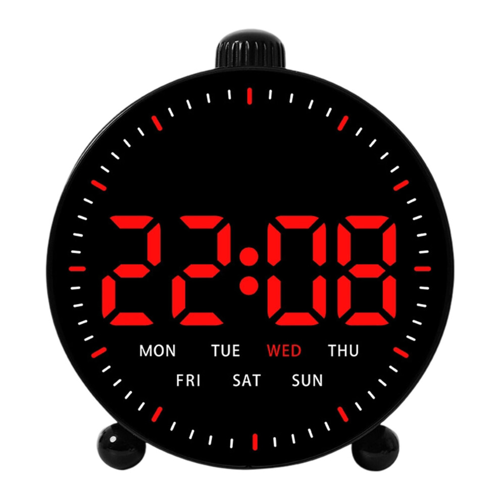 Multifunctional Led Bedsides Clock Timer-Black Shell Ligh Red 7709000590841