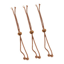 3Pcs Stainless Steel Pull Chain-rose gold Square pearl style1