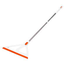 2 in 1 Floor Squeegee and Scrub Brush for Bathroom and Kitchen, Detachable Handle, Space Saving Hanging Design