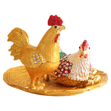 Practical Alloy Rooster Jewelry Display-Double chicken model