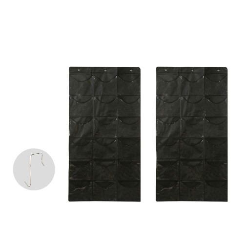 Stylish Grey Black Over Door Hanging Solution With 18-Black