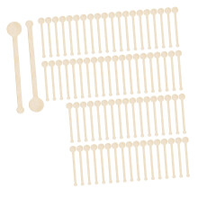 100PCS Double Round Head Coffee Stir Sticks Wood Cocktail Mixer