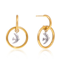 Fashionable Bird Dangle Earrings Stainless Steel Texture Women