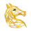 Broche tête de cheval métallique élégante, broche-or mat 1