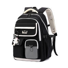Nylon Book Bag For Daily Use Backpack With Reinforced-Black