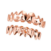 Stylish Five Pointed Star Grillzs Craft of-Rose Gold Color