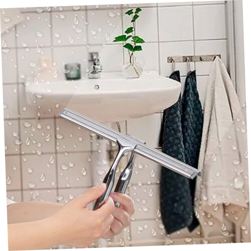 2pcs Window Squeegee with Replaceable Rubber Blade Streak Glass Cleaning Tool for Home 2
