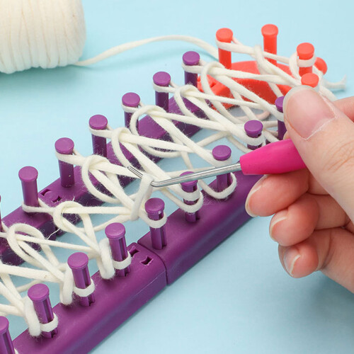 Braided Frame Knitting Long Rings Set with Hook Needle For Kid 1