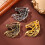 Broche cheval ajourée moderne, bijoux-couleur dorée ancienne 6
