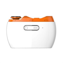 (Orange) Electric Nail Polisher with Light 2-Speed Adjustable USB Rechargeable 2-In-1 Automatic Nail Clipper