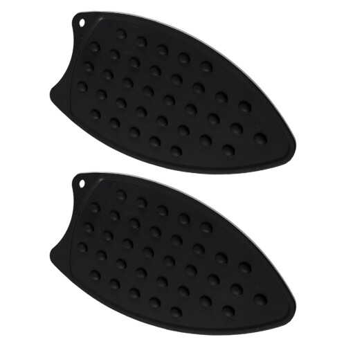 Set of 2 Reusable Waterproof Ironing Mat Protective Pads-Black