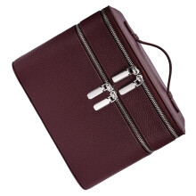 Trousse de maquillage professionnelle avec doublure-Bourgogne