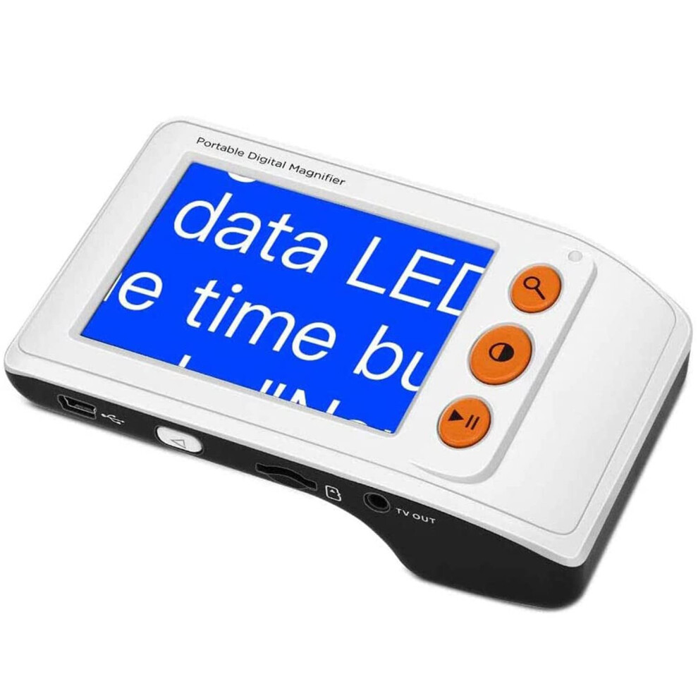 White Digital Video Magnifier 3.5' Lcd 2Â25X Zoom Foldable Handle For Low Vision Reading And Elderly