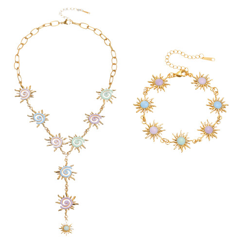 Trendy Sunflower Necklace with Adjustable Chain-Bracelet 1