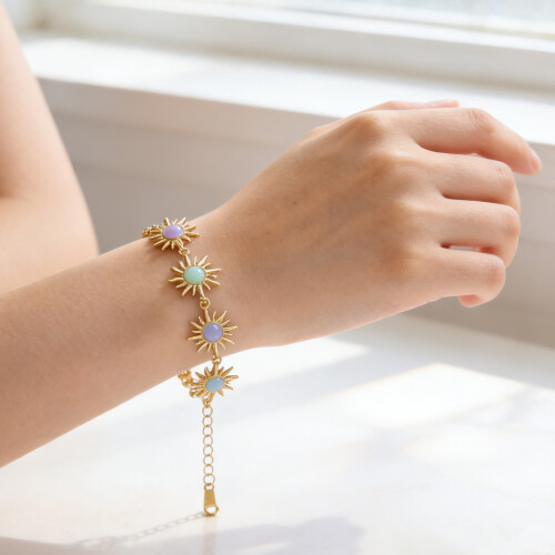 Trendy Sunflower Necklace with Adjustable Chain-Bracelet 2