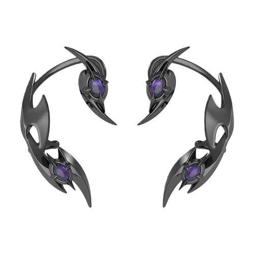 Stylish Punk Style Ear Clips Accessories Mechanical Ear-black