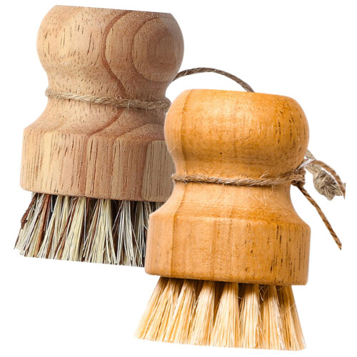 2Pcs Dish Scrub Brush Set for Nonstick Cookware, ScratchSafe Short Handle Kitchen Cleaning Brush