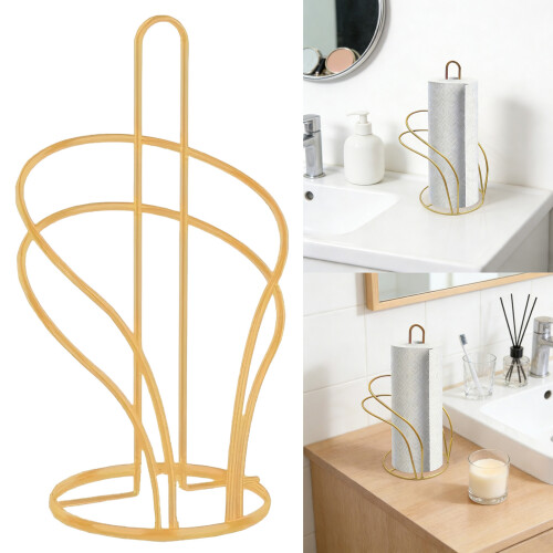 Porte-serviettes en papier de comptoir, support de rouleau de-Or 2