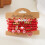 Artistic Heart Pendant Bracelet Set Stackable Beaded-4 6