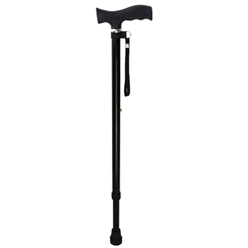 Black Adjustable Walking Cane For Elderly With Ergonomic Comfort Grip, Non Slip Stable Lightweight Design,