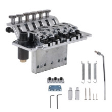 Chrome Electric Guitar Tremolo Bridge System Set, 6 String Vibrato Tailpiece Replacement with Whammy Bar