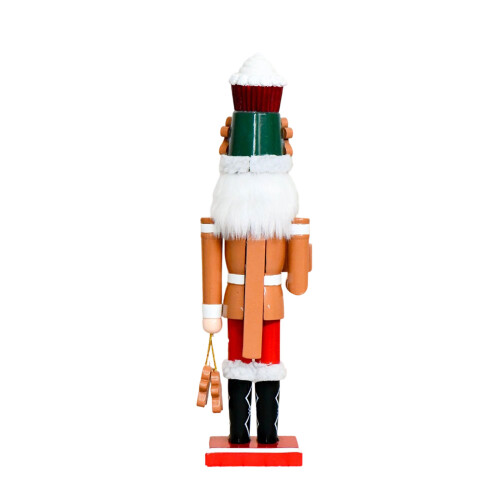 Handbemalte Lebkuchenmann-Nussknacker-Statue als Akzent für